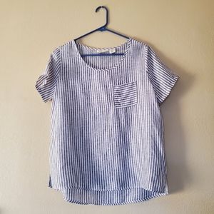 Striped Blue and White Women's Top
